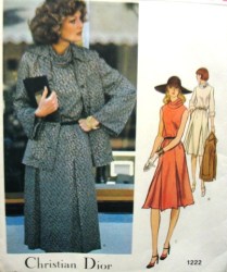 1222 C DIOR BLOUSON DRESS SLVS OR NOT, LINED JACKET PATTERN 14